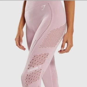 GYMSHARK NWT XS Washed Lavender Flawless Knit Tight Leggings